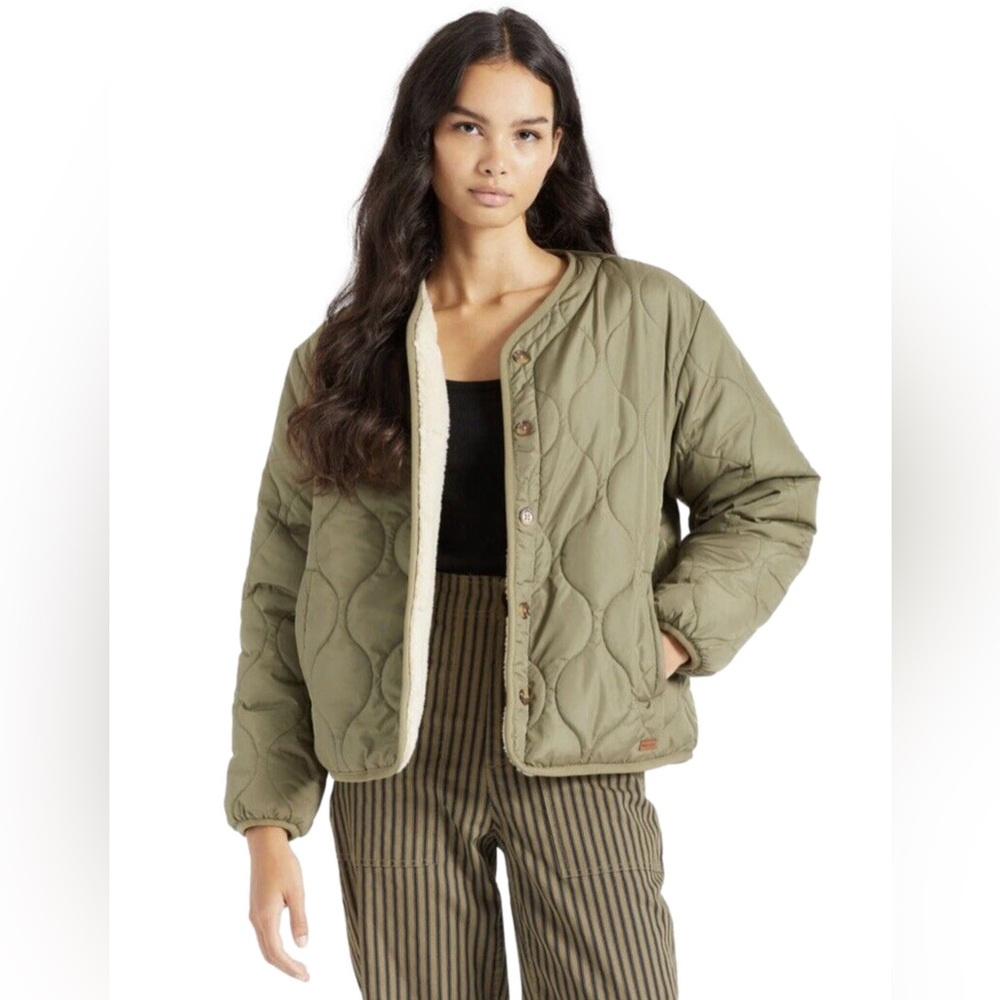 Brixton Reversible Sherpa Puffer Military Style Jacket